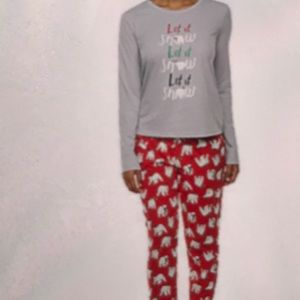 Sleep chic let it snow pajama 2 pc set L 🎄NEW NWT